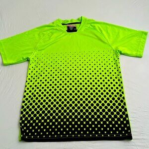 Vizani soccer collection neon green and black short sleeve performance top